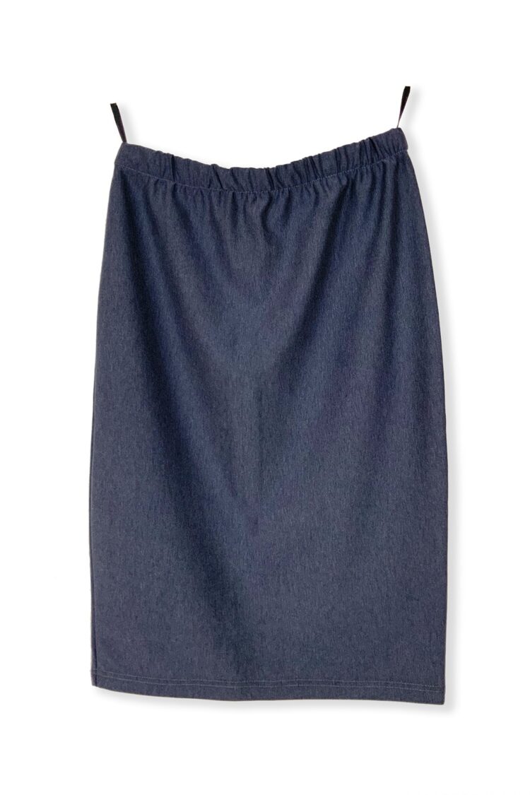 Mėlynas trikotažinis sijonas