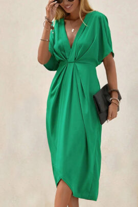Žalia midi suknelė