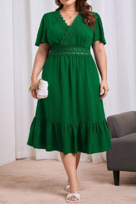 Žalia suknelė plius dydžio