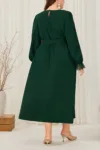 Žalia suknelė midi stambesnėms